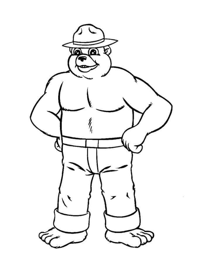 Dibujo de Oso Ahumado Sonriendo para Colorear