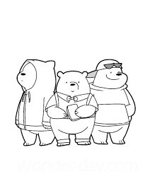 Dibujo de Oso de Hielo Fresco Tres para Colorear