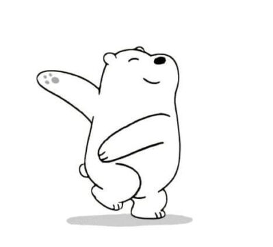 Dibujo de Oso de Hielo Sonriente de We Are Bear para Colorear