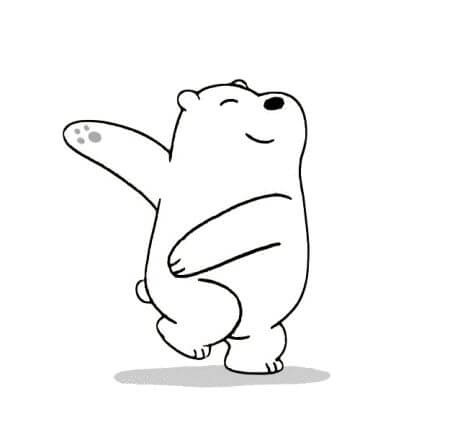Dibujo de Oso de Hielo Sonriente de We Are Bear para Colorear