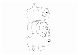 Dibujo de Tres Hermanos Oso de Hielo de Nosotros Desnudos Oso para Colorear