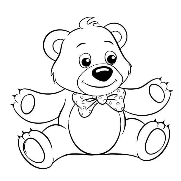 Dibujo de Bonito Oso de Peluche para Colorear