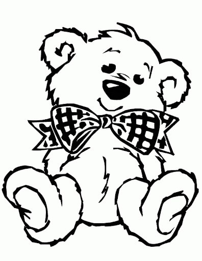 Dibujo de Osito de Peluche Sonriente para Colorear