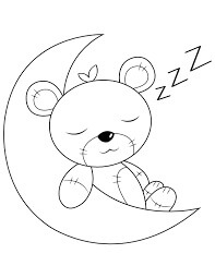 Dibujo de Oso de Peluche Durmiendo para Colorear