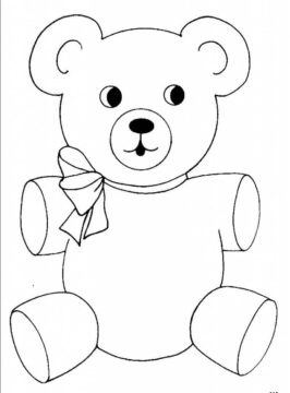 Dibujo de Oso de Peluche Normal para Colorear