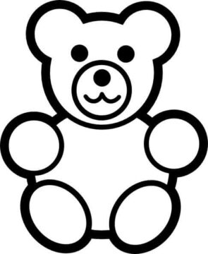 Dibujo de Vector de Oso de Peluche para Colorear