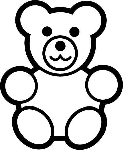 Dibujo de Vector de Oso de Peluche para Colorear
