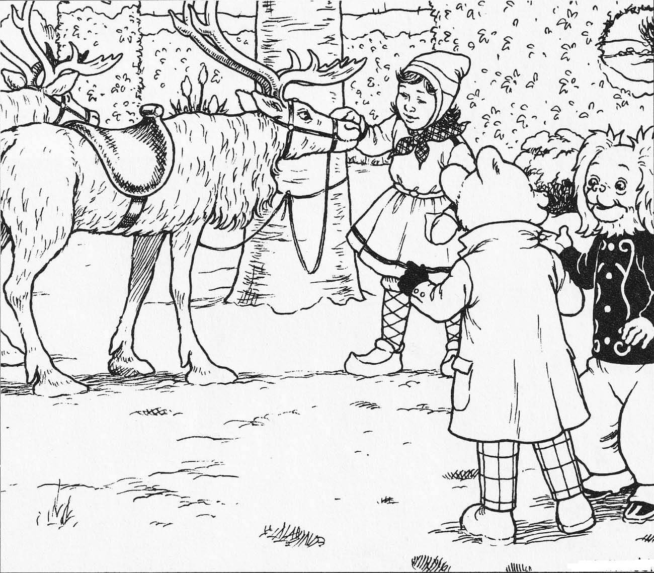 Dibujo de El Oso Rupert Va a la Granja para Colorear