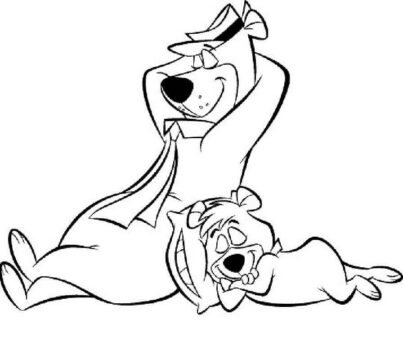 Dibujo de Oso Yogui Durmiendo para Colorear