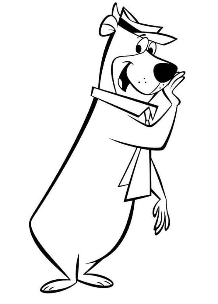 Dibujo de Oso Yogui 1 para Colorear
