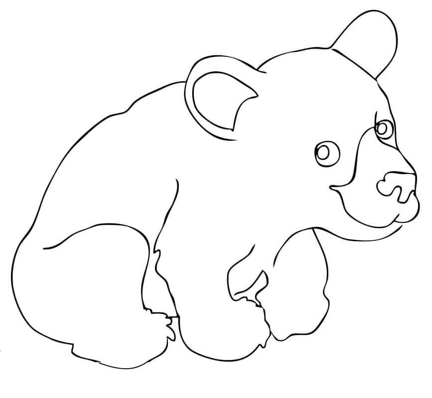 Dibujo de Lindo Cachorro de Oso Negro para Colorear