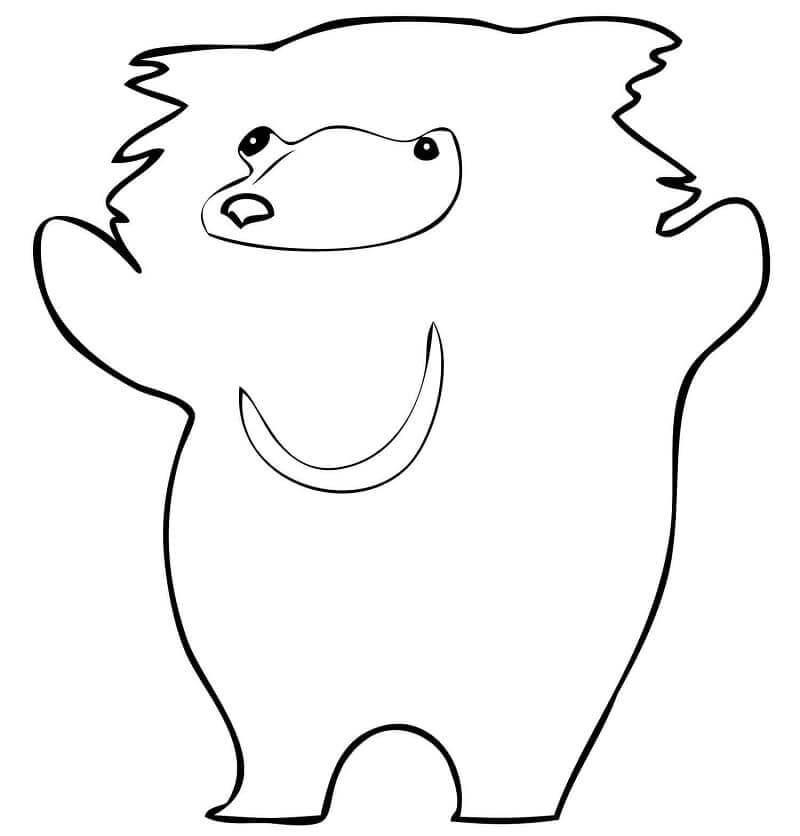 Dibujo de Lindo Oso Perezoso para Colorear