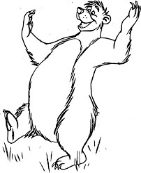 Dibujo de Oso Bailando para Colorear
