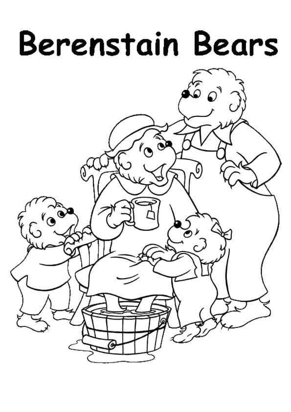 Dibujo de Berenstain Osos y Familia para Colorear