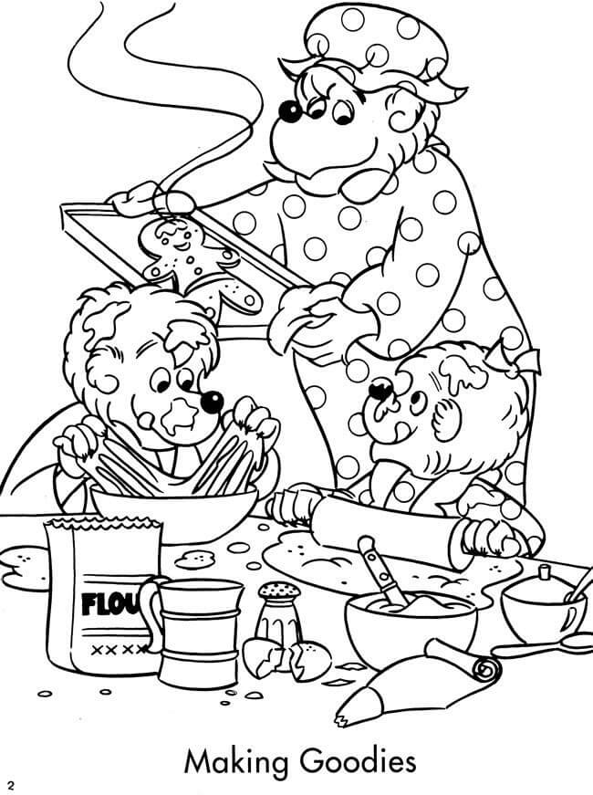 Dibujo de Osos Berenstain Haciendo Golosinas para Colorear
