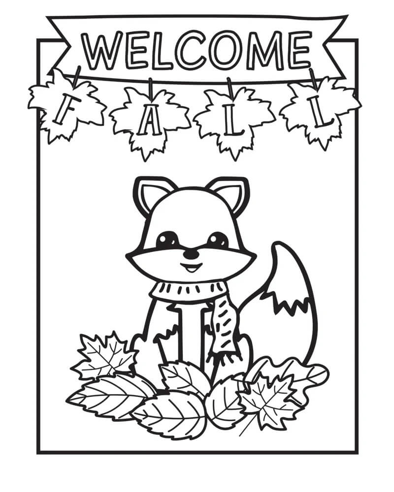Dibujo de Bienvenido otoño para Colorear