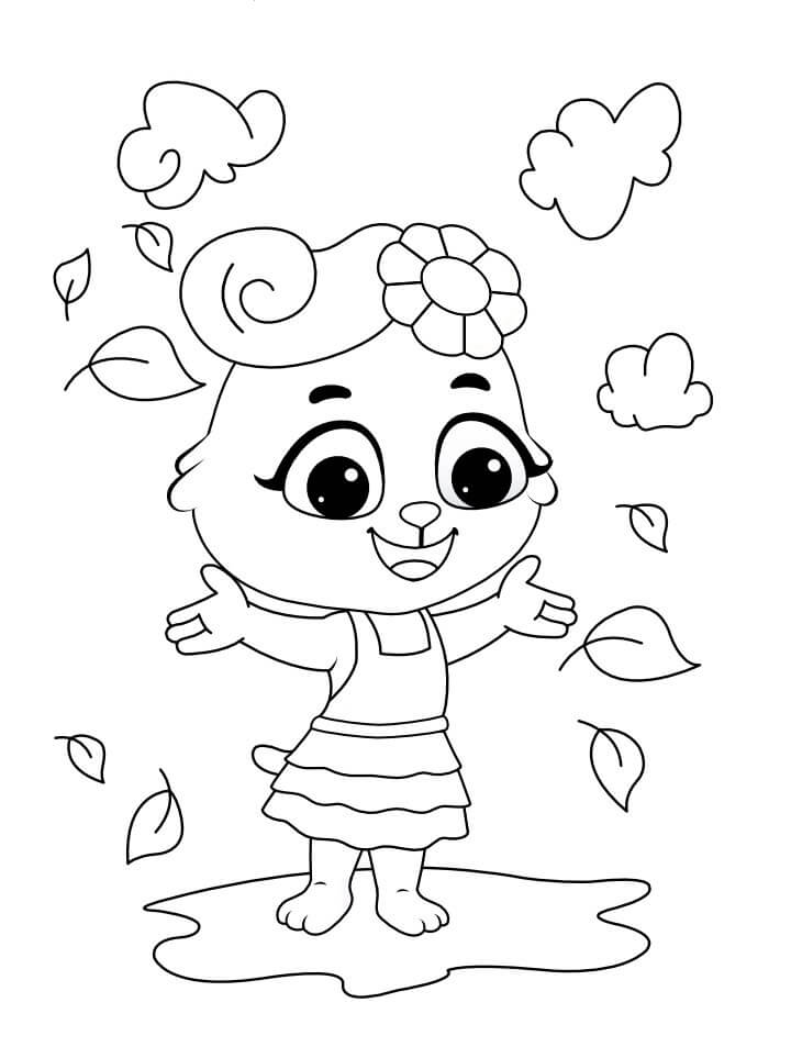 Dibujo de Divertido Rubi en otoño para Colorear