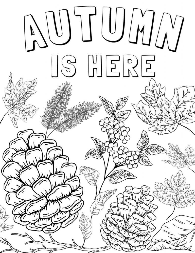 Dibujo de El otoño Esta Aqui para Colorear