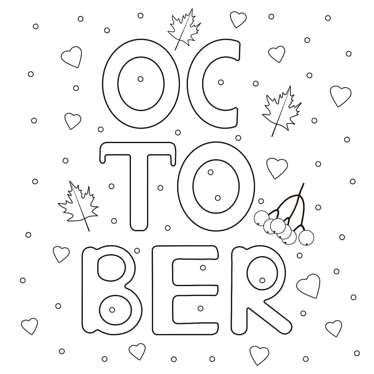 Dibujo de Octubre otoño para Colorear