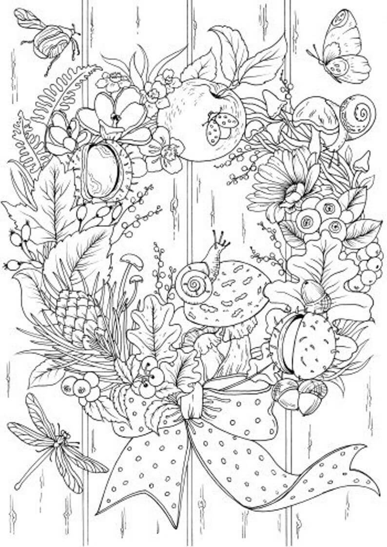 Dibujo de Otoño básico para Colorear