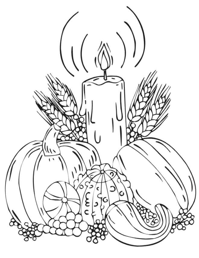 Dibujo de Otoño Imprimible para Colorear