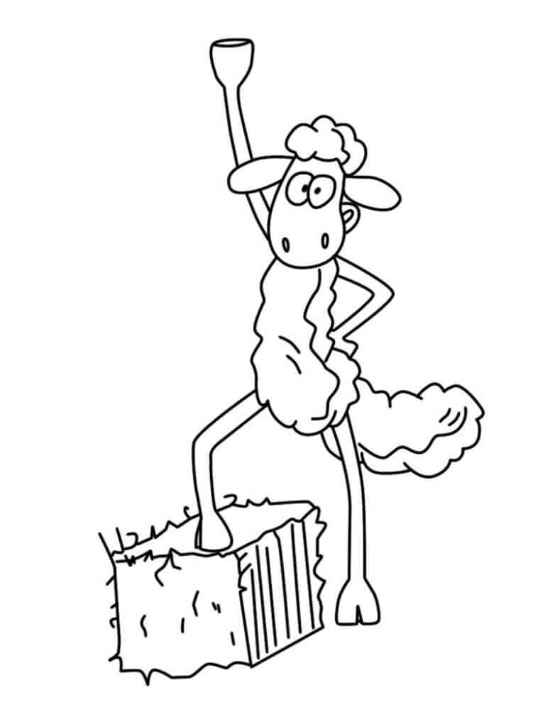 Dibujo de Gracioso Shaun la Oveja para Colorear
