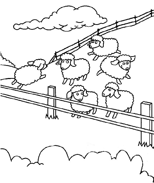 Dibujo de Granja de Ovejas para Colorear