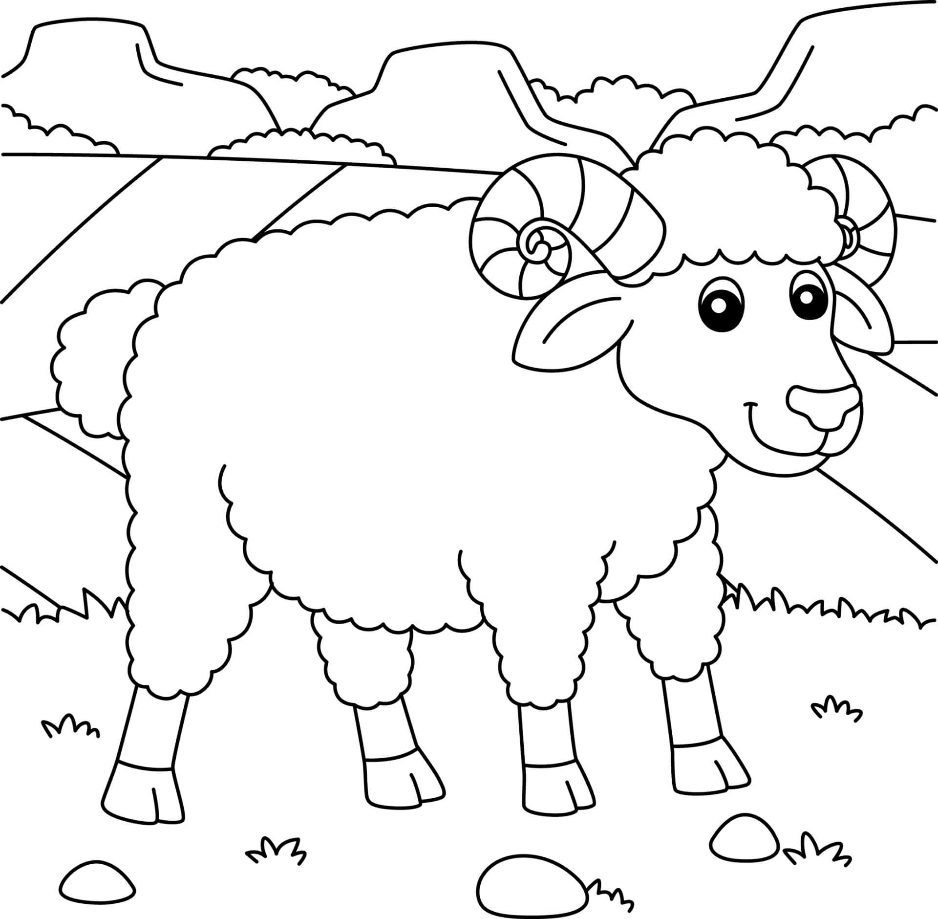 Dibujo de Oveja Increible para Colorear