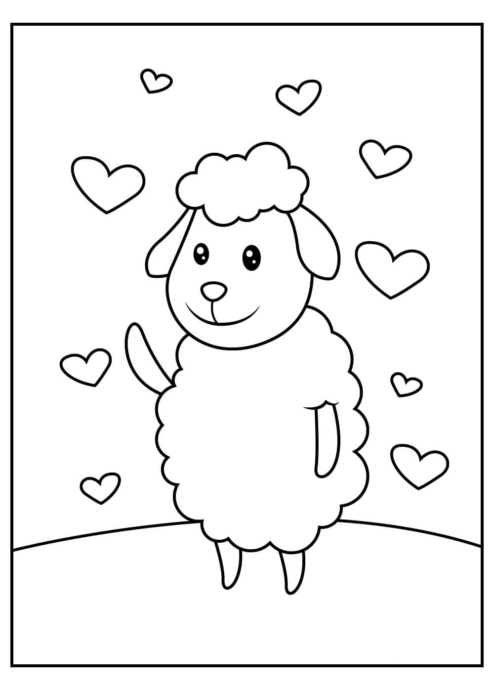 Dibujo de Oveja de Pie para Colorear