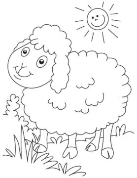 Dibujo de Ovejas Tomando el Sol para Colorear