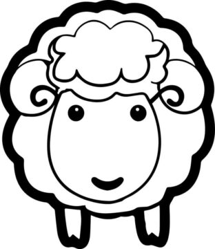 Dibujo de Retrato de Oveja para Colorear