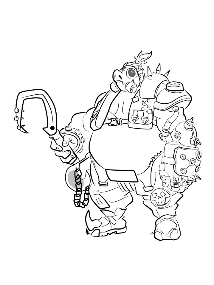 Dibujo de Cerdo de Camino Overwatch para Colorear