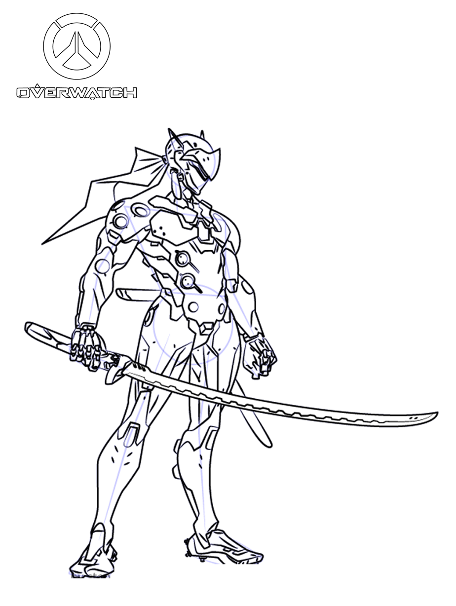 Dibujo de Genji de Overwatch para Colorear