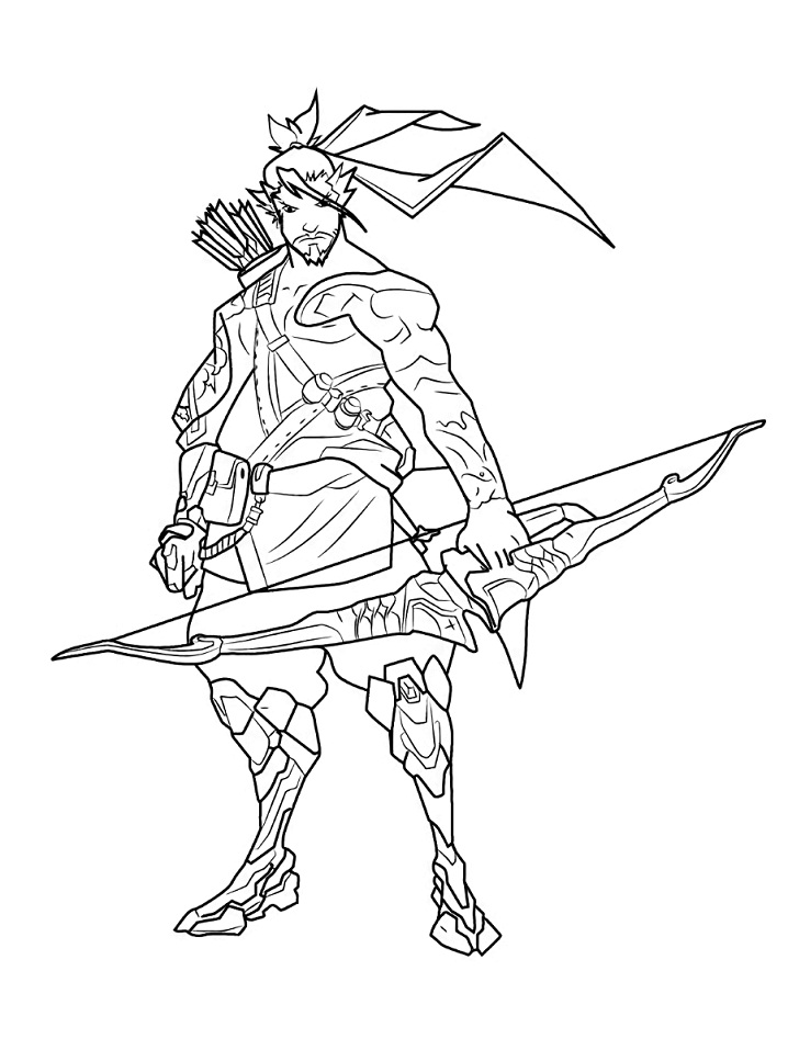 Dibujo de Hanzo para Colorear