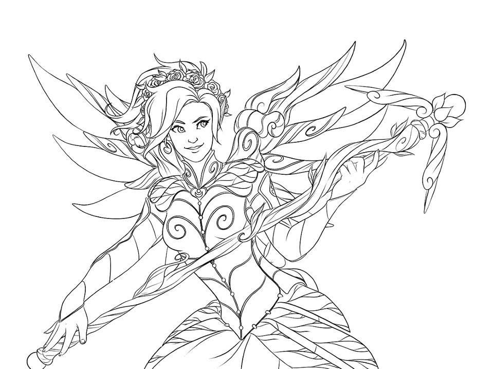 Dibujo de Mercy de Overwatch para Colorear