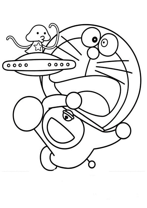 Dibujo de Doremon Ve Ufo para Colorear