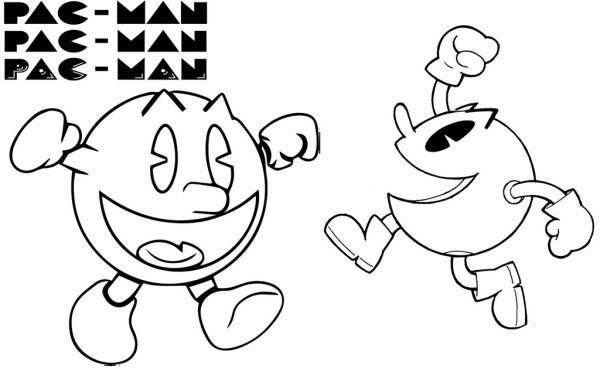 Dibujo de Dos Pacman para Colorear
