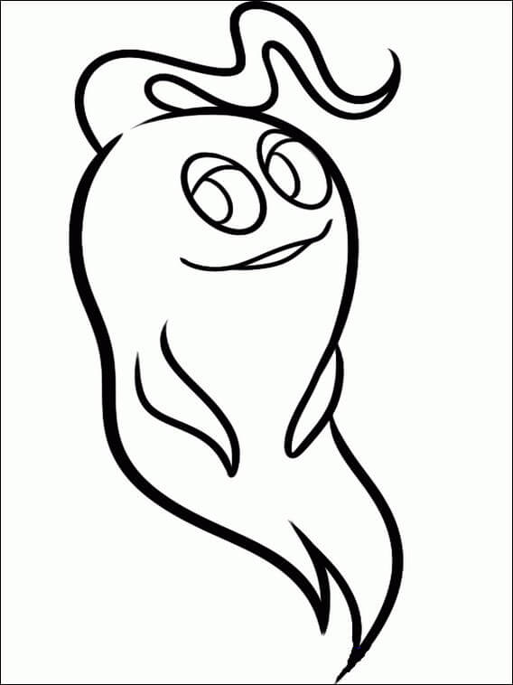 Dibujo de Fantasma Sonriendo en Pacman para Colorear