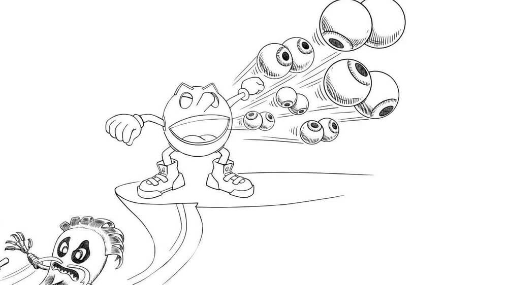 Dibujo de Pac Man y las Aventuras Fantasmales para Colorear