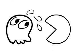 Dibujo de Pacman Comiendo Fantasma para Colorear