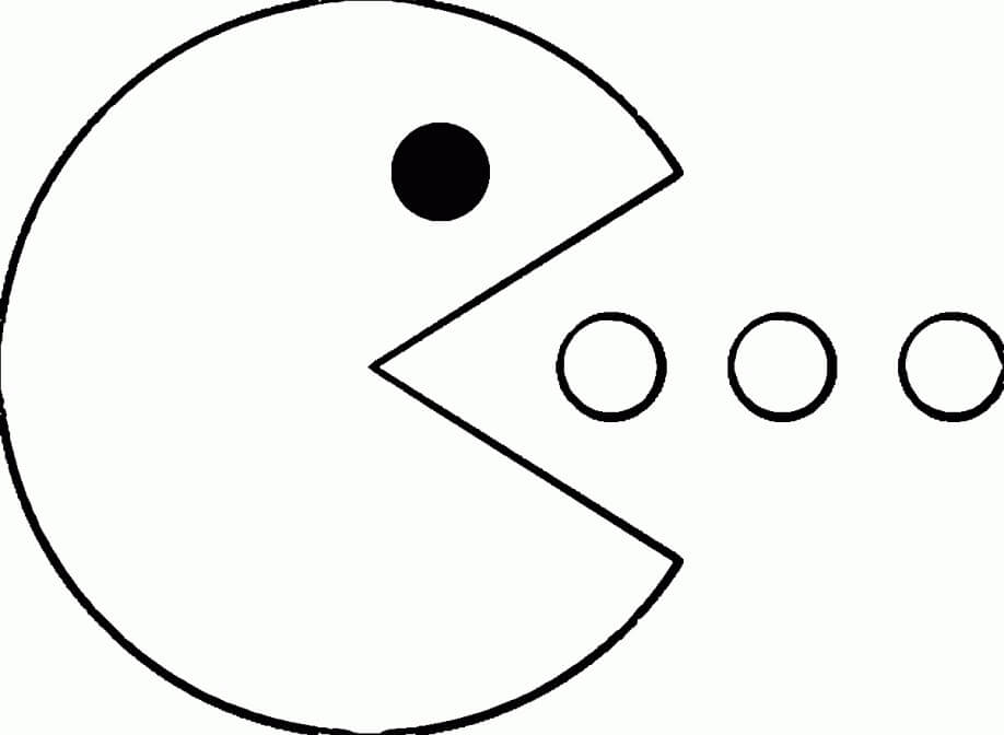 Dibujo de Pacman Comiendo para Colorear