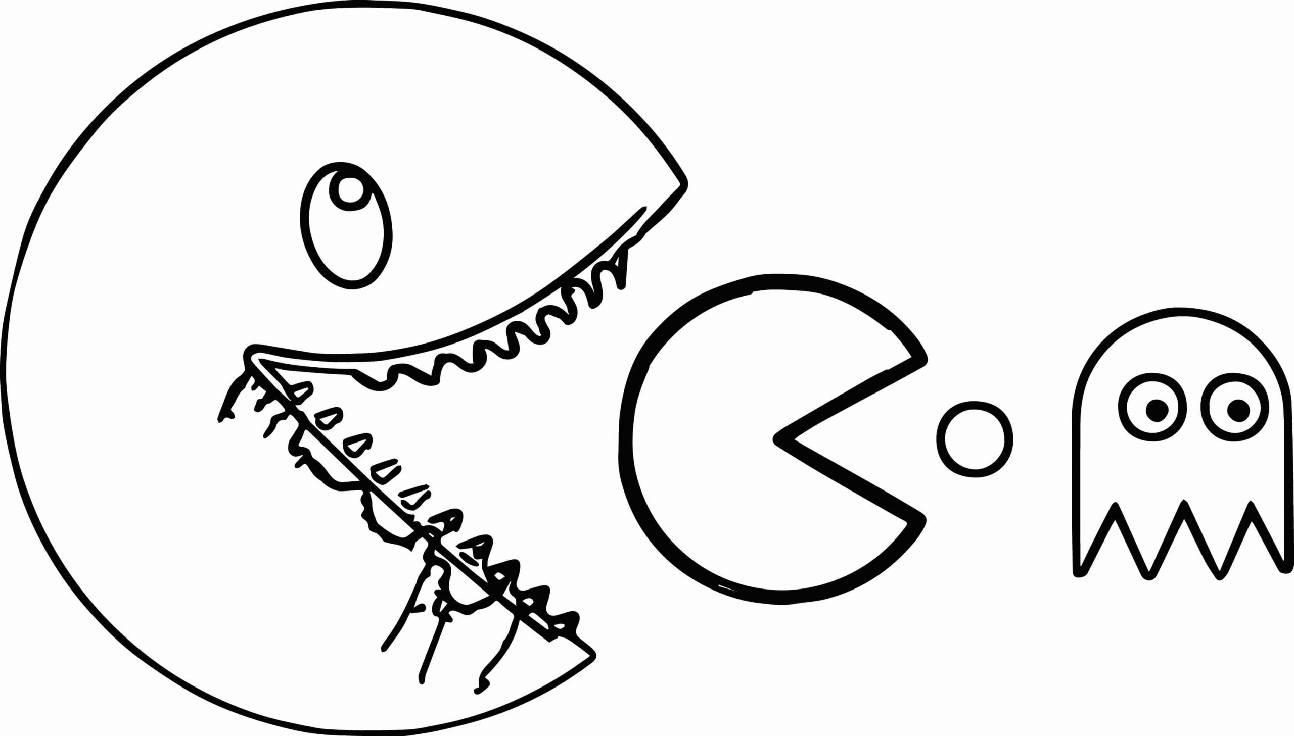 Dibujo de Simples Pacman Scaled para Colorear