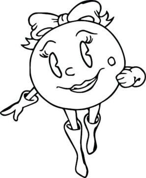 Dibujo de Sra Pacman Caminando para Colorear