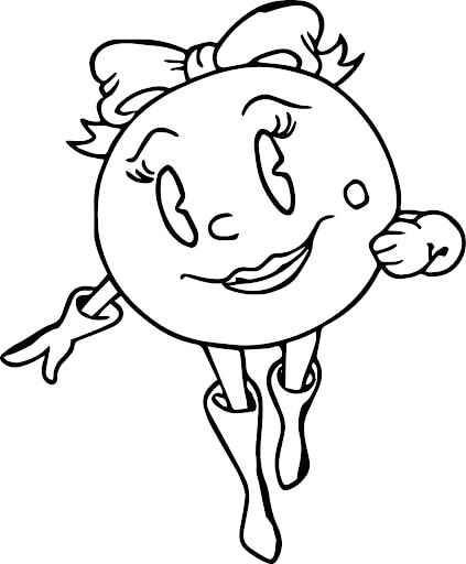 Dibujo de Sra Pacman Caminando para Colorear