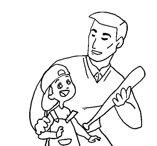 Dibujo de Padre e Hijo para Colorear