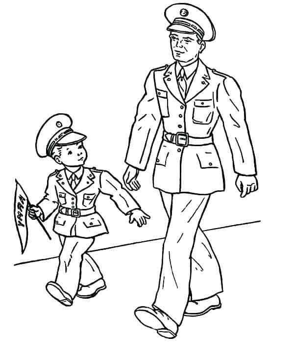 Dibujo de Gran Padre e Hijo para Colorear