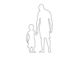 Dibujo de Padre Abrazar Hijo para Colorear