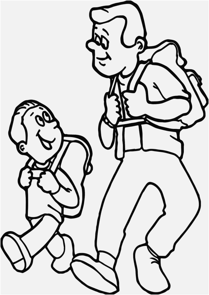 Dibujo de Padre e Hijo Ambulante para Colorear