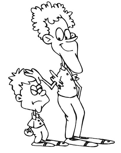 Dibujo de Padre e Hijo Imprimibles para Colorear