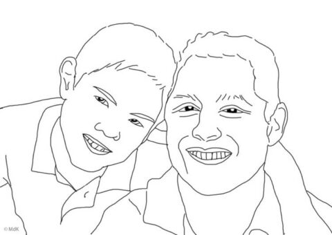 Dibujo de Rostro Padre e Hijo para Colorear